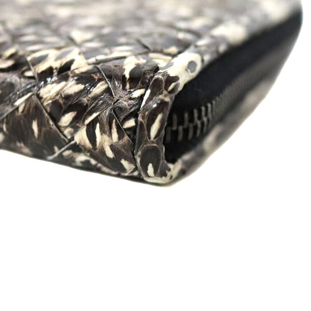 BOTTEGA VENETA Zip Long Wallet Python Leather Bla… - image 6